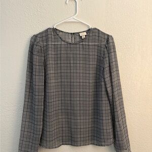 A New Day Black and White Plaid Blouse